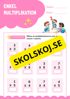 Enkel multiplikation - Blandade uppgifter
