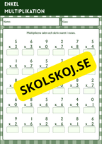 Enkel multiplikation - Blandade uppgifter