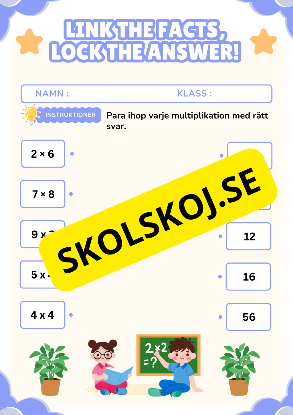 Enkel multiplikation - Blandade uppgifter