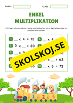 Enkel multiplikation - Blandade uppgifter