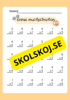 Enkel multiplikation - Blandade uppgifter