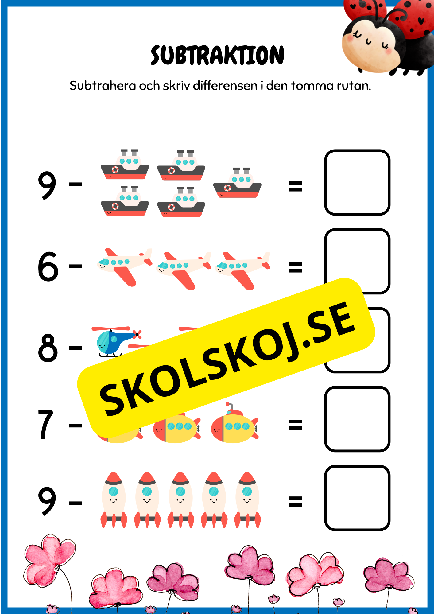 Enkel subtraktion 0 - 10