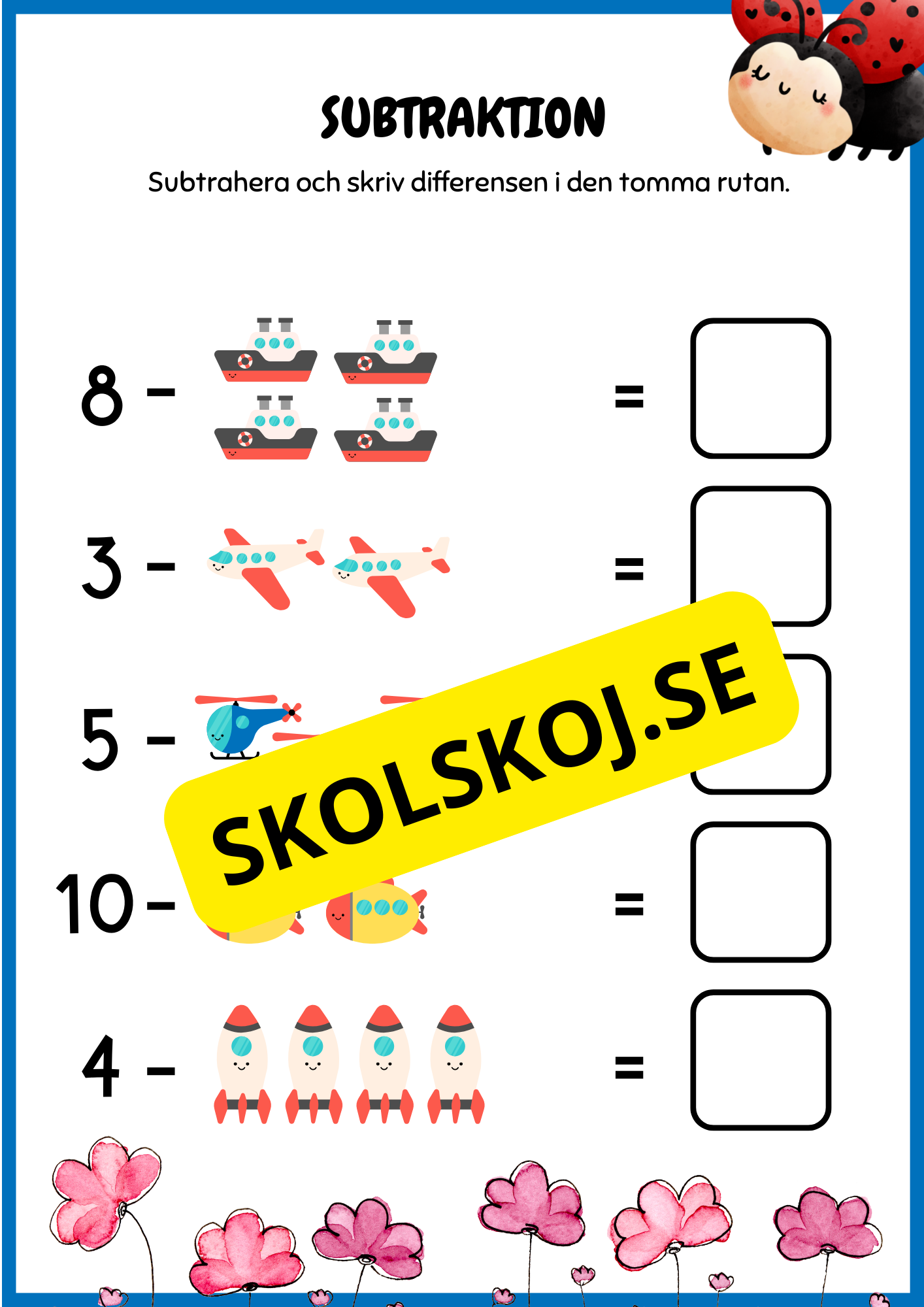 Enkel subtraktion 0 - 10