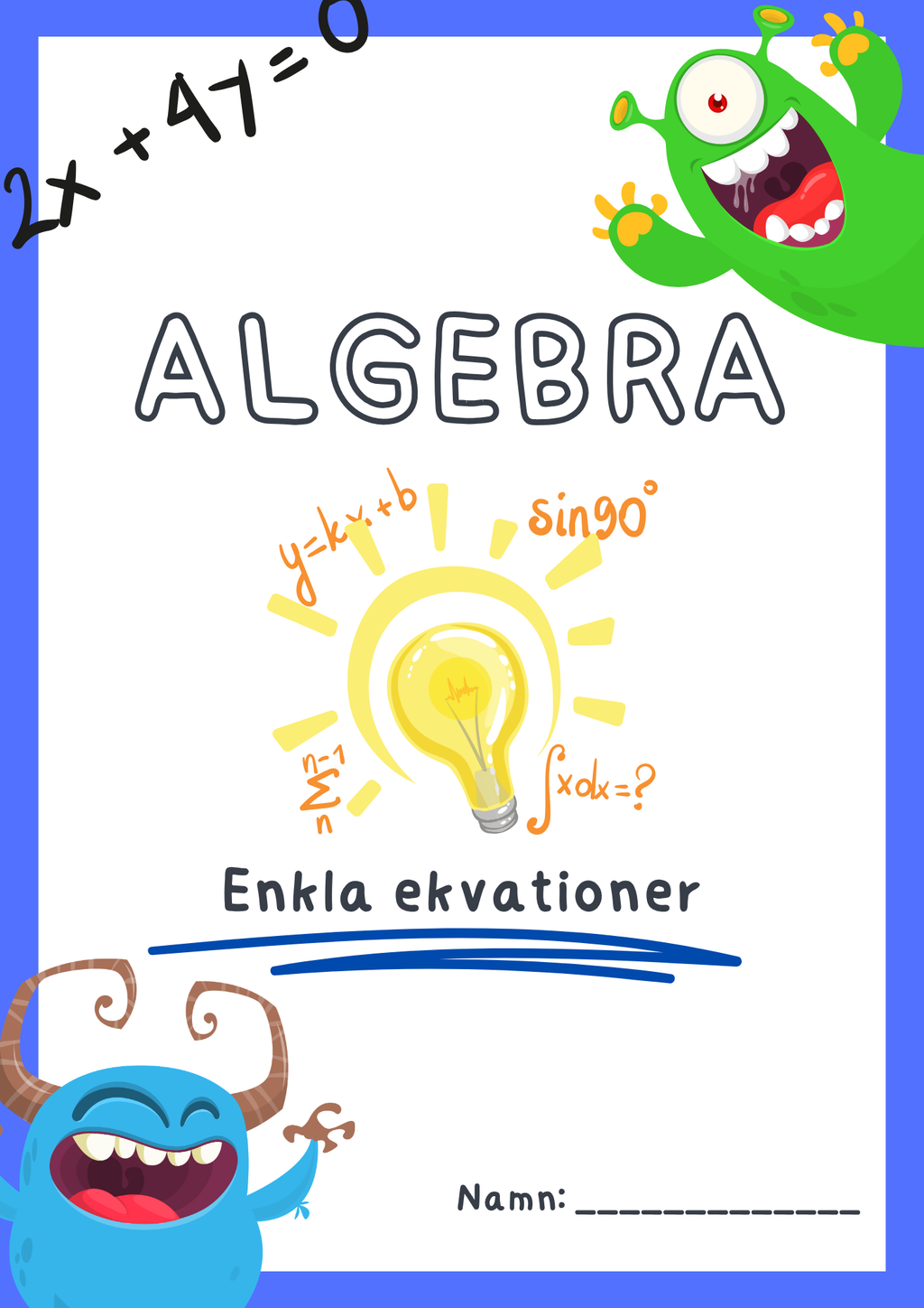 Enkla ekvationer - Algebra