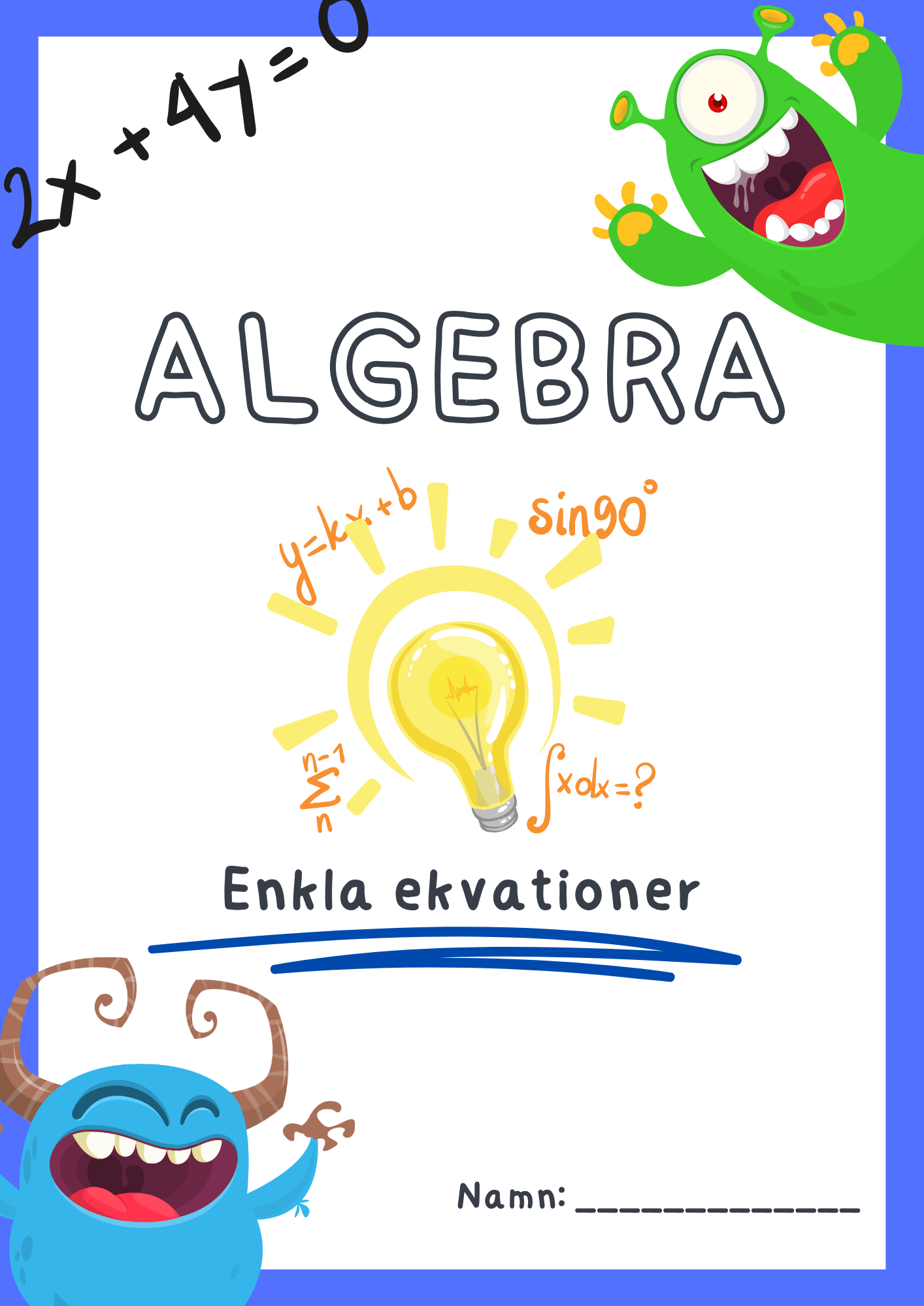 Enkla ekvationer - Algebra