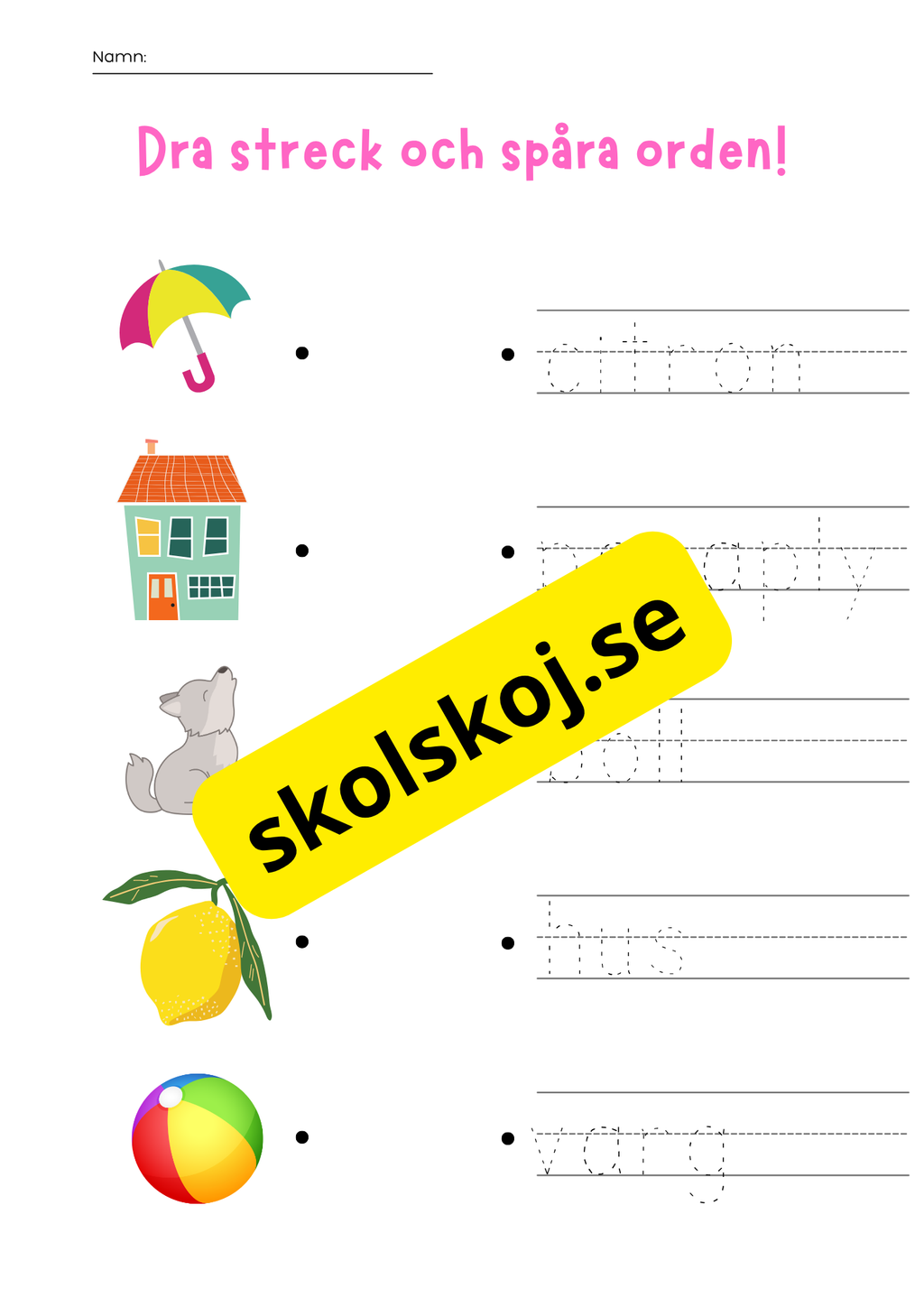 Enkla läs- och skrivuppgifter