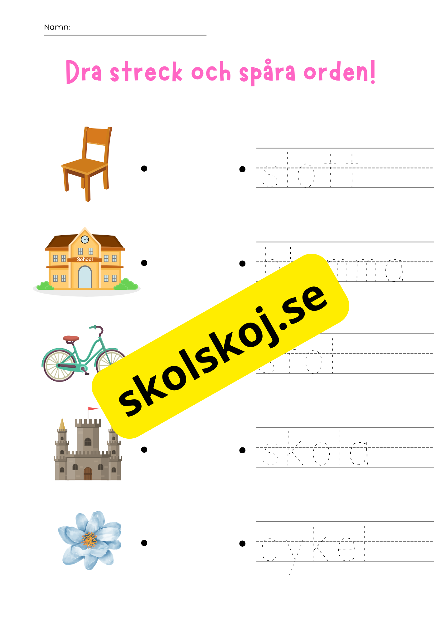 Enkla läs- och skrivuppgifter