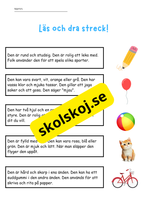 Enkla läs- och skrivuppgifter