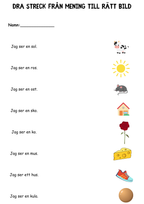 Enkla meningar - Dra streck