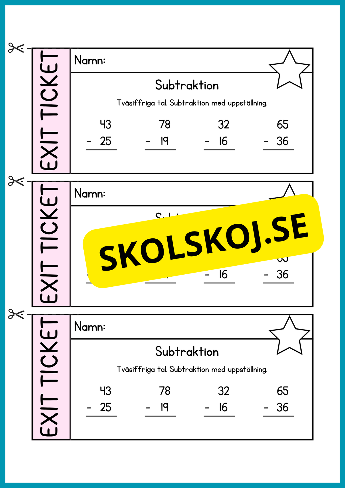 Exit ticket - Årskurs 4 - 5