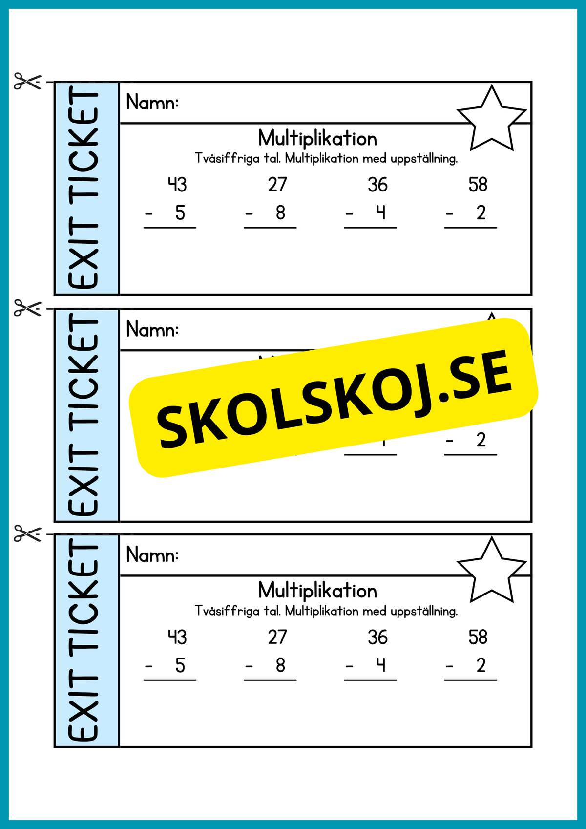 Exit ticket - Årskurs 4 - 5