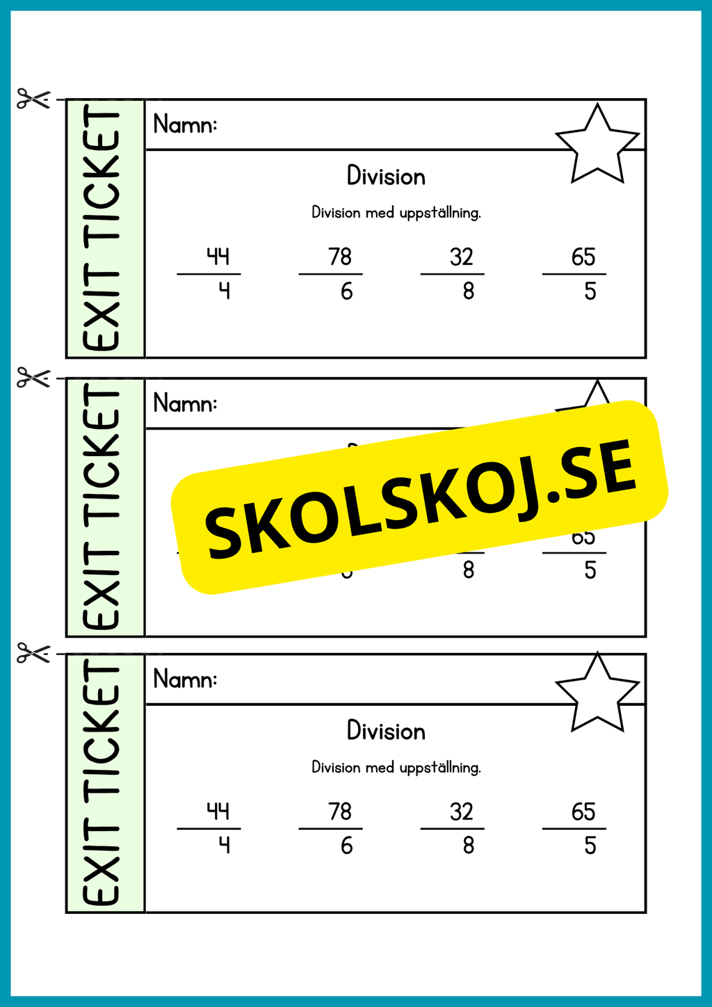 Exit ticket - Årskurs 4 - 5