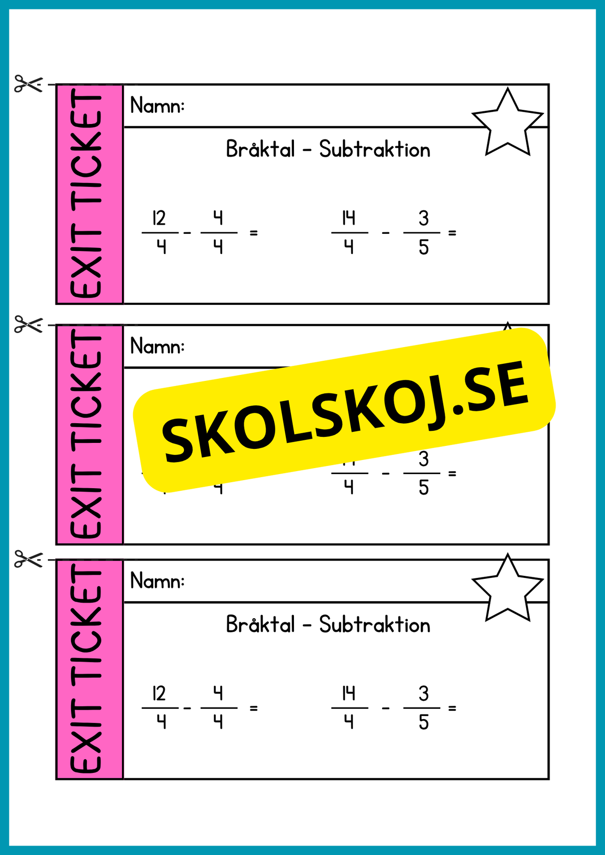 Exit ticket - Årskurs 4 - 5