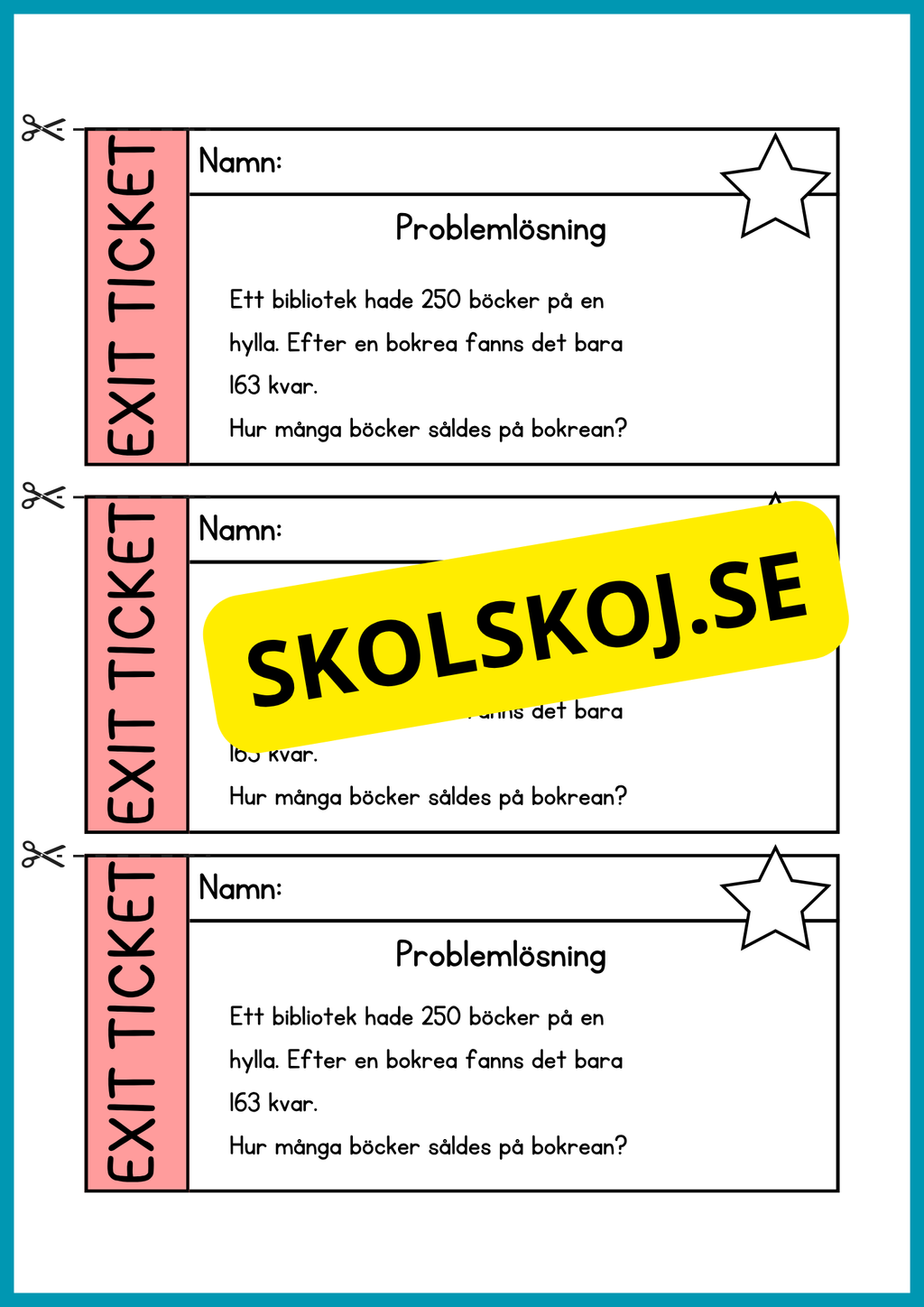 Exit ticket - Årskurs 4 - 5