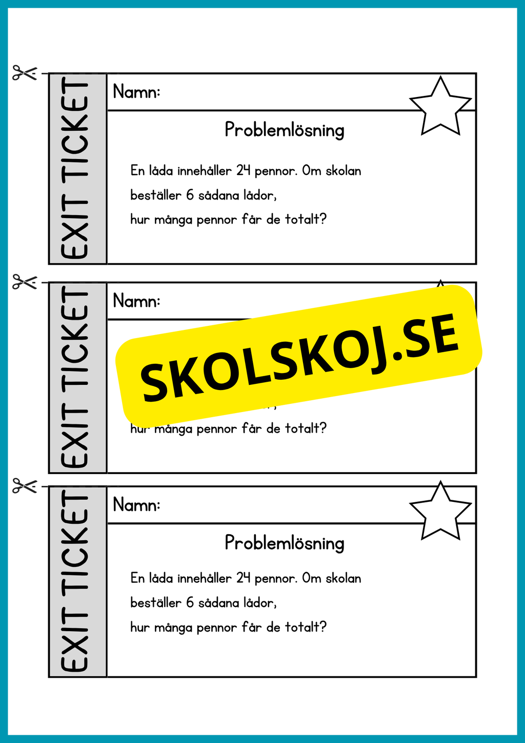 Exit ticket - Årskurs 4 - 5