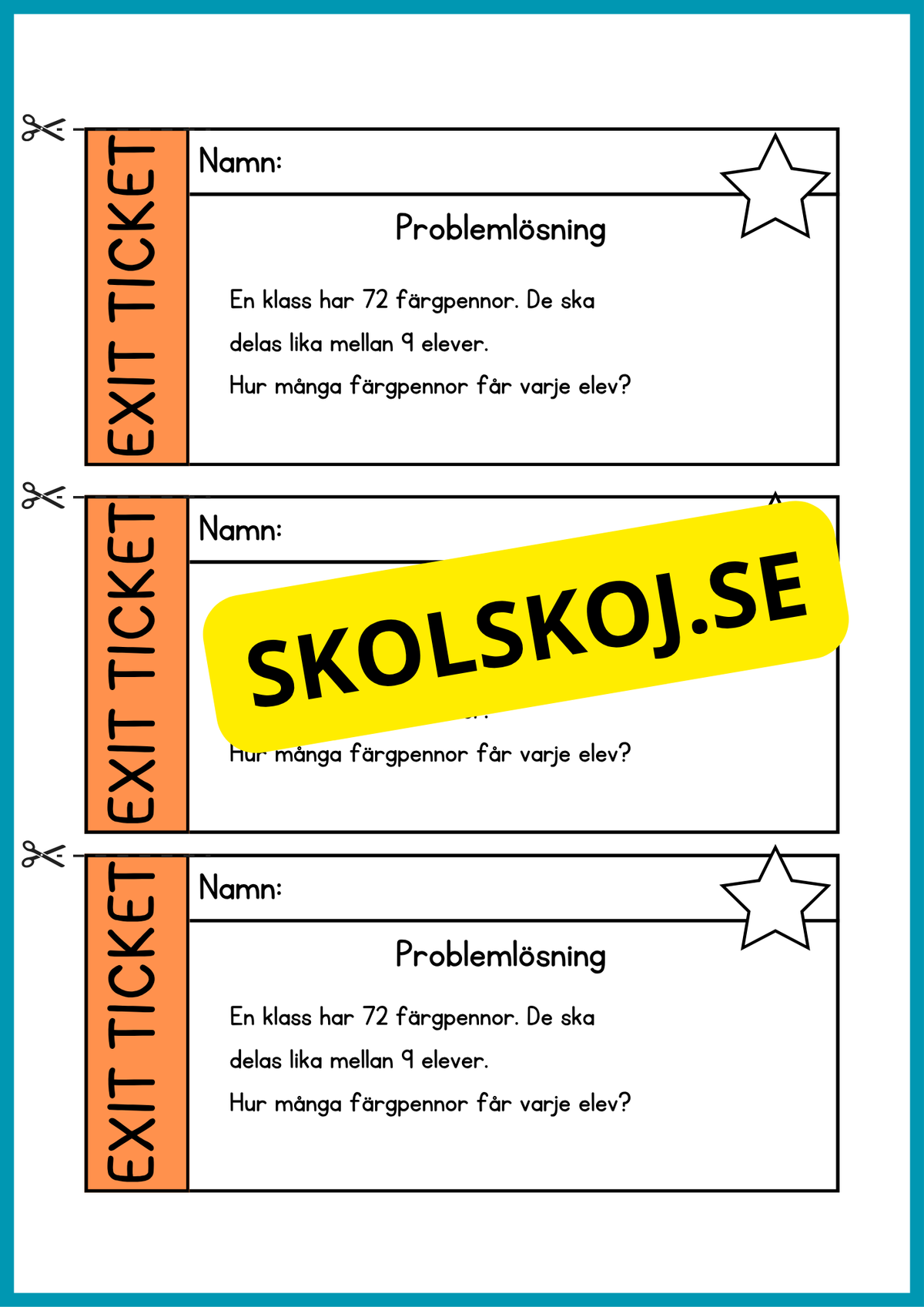 Exit ticket - Årskurs 4 - 5