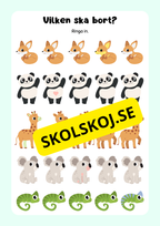 Extra matteuppgifter med söta djur - Förskoleklass - Årskurs 2