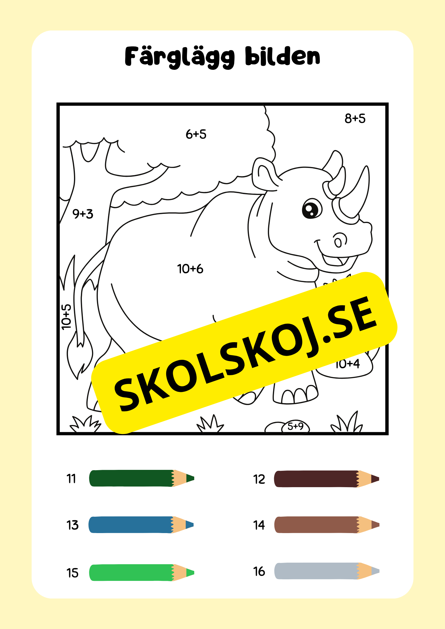 Extra matteuppgifter med söta djur - Förskoleklass - Årskurs 2