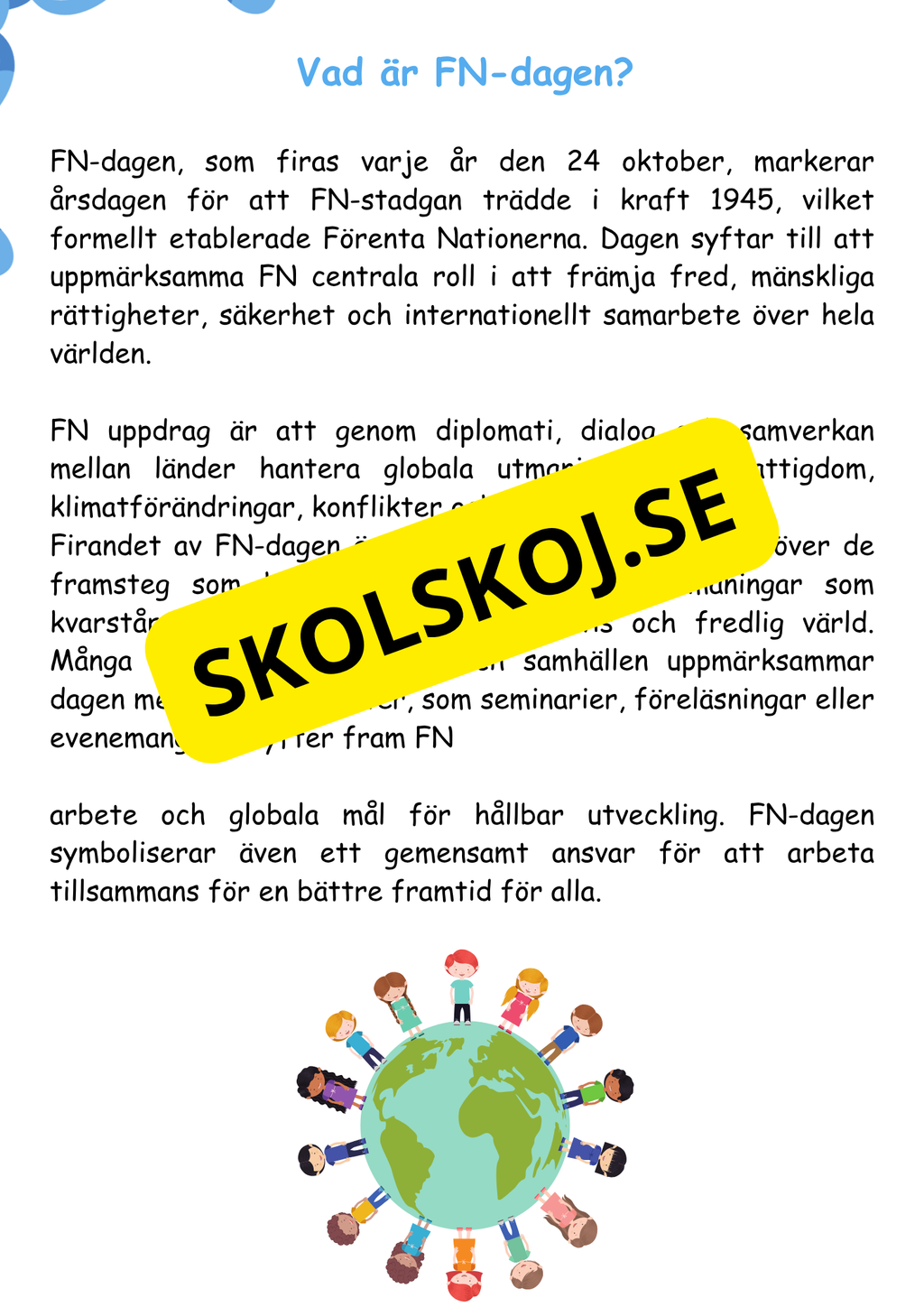 FN-dagen - Häfte och lite till