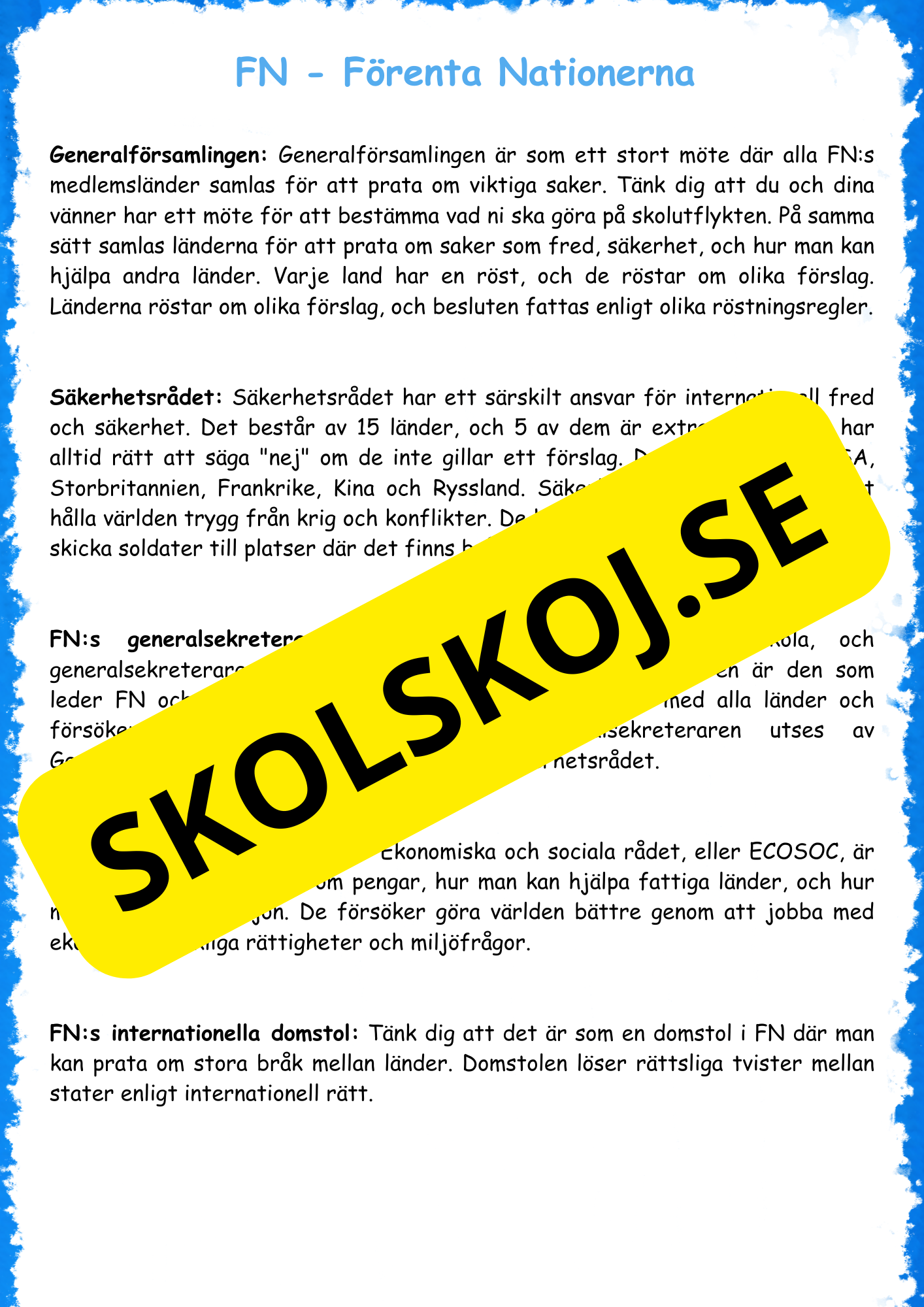 FN Häfte för årskurs 3 - 4