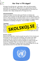 FN dagen - Tillsammans för en bättre värld - Läsförståelse