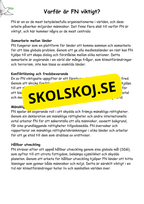 FN dagen - Tillsammans för en bättre värld - Läsförståelse