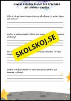 Månen – Fakta och läsförståelse