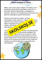 Månen – Fakta och läsförståelse