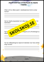 Månen – Fakta och läsförståelse