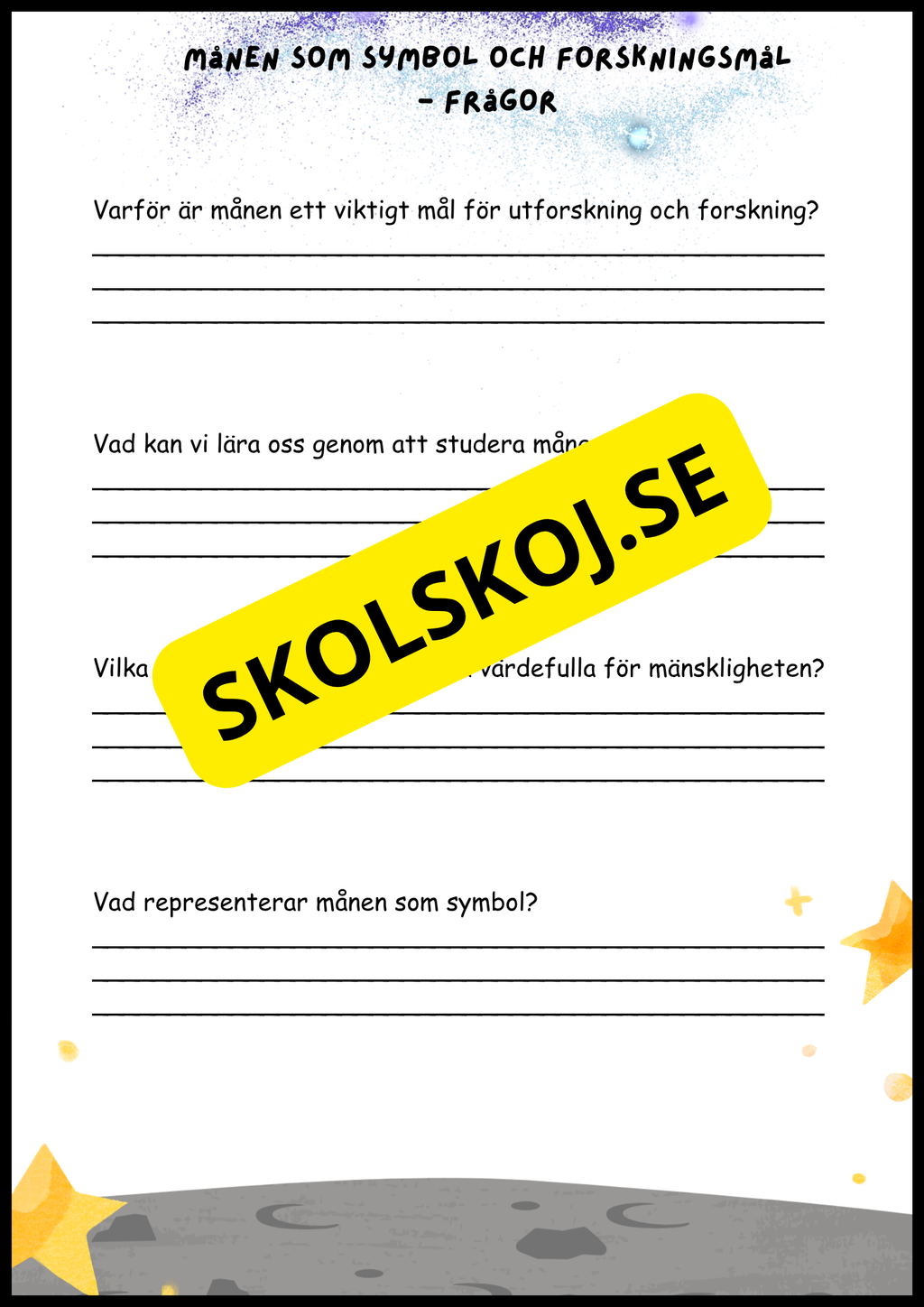 Månen – Fakta och läsförståelse
