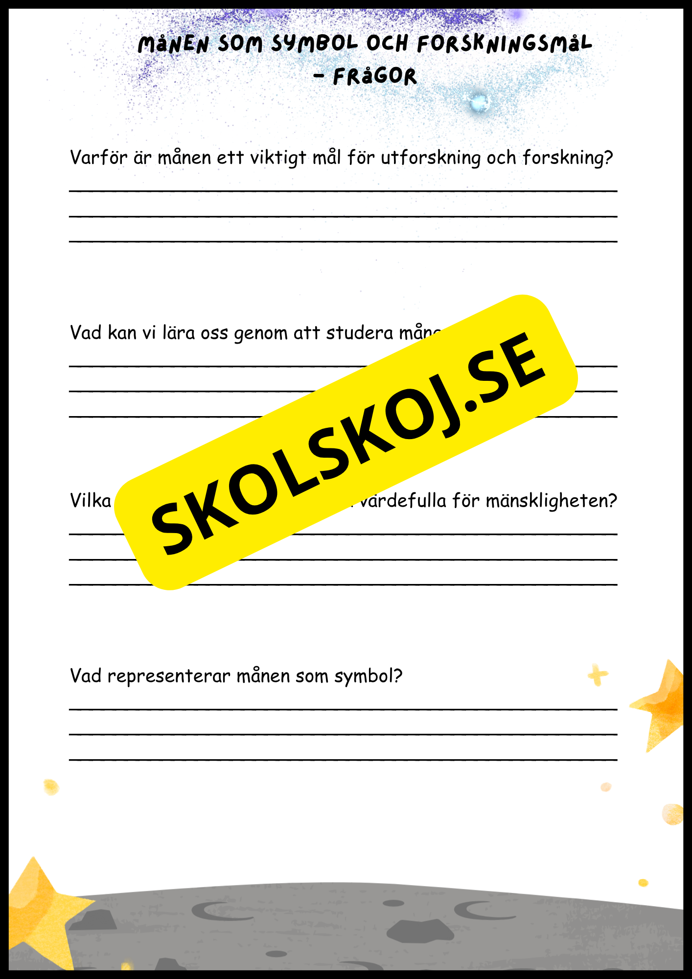 Månen – Fakta och läsförståelse