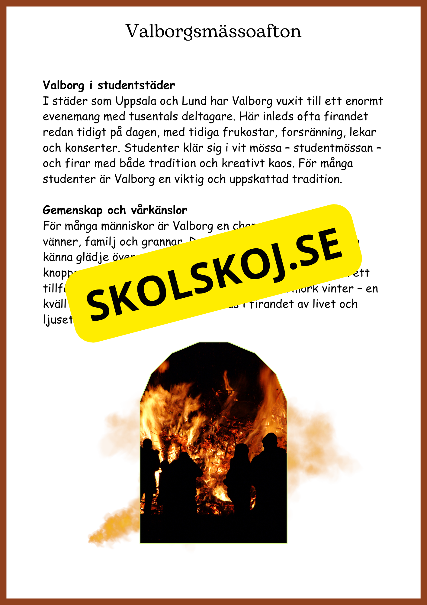 Fakta om valborgsmässoafton
