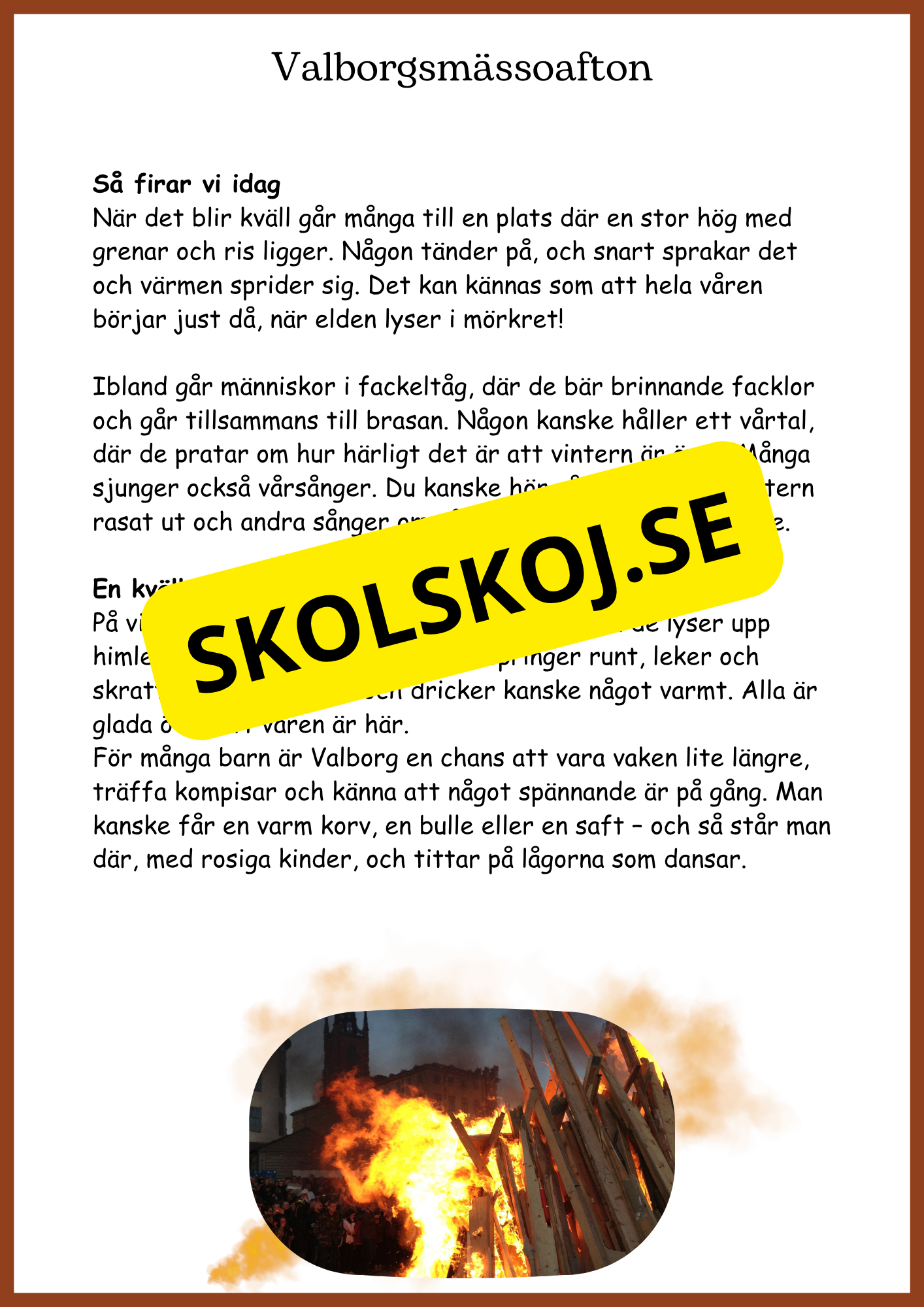 Fakta om valborgsmässoafton