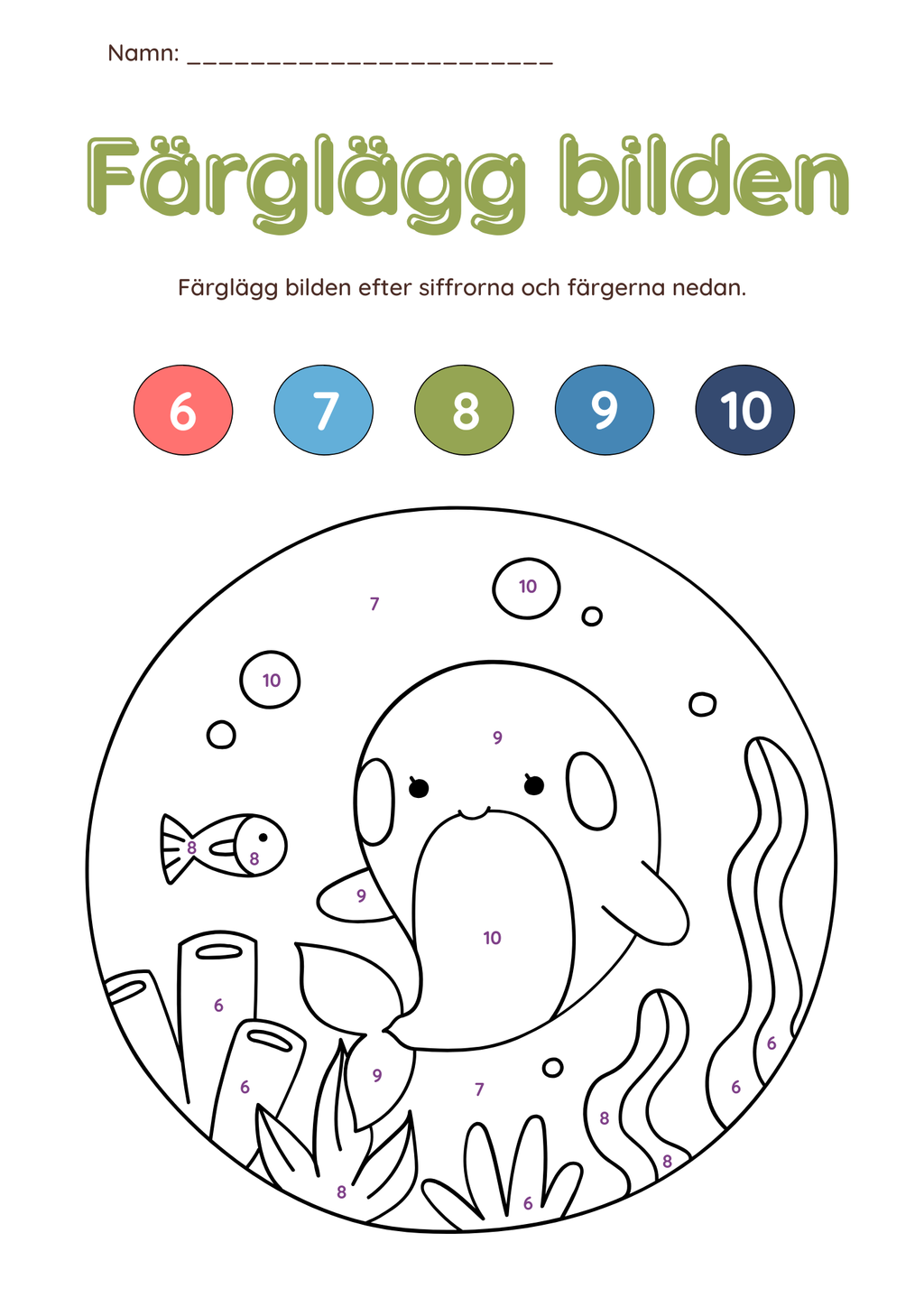Färglägg bilderna (27 sidor)