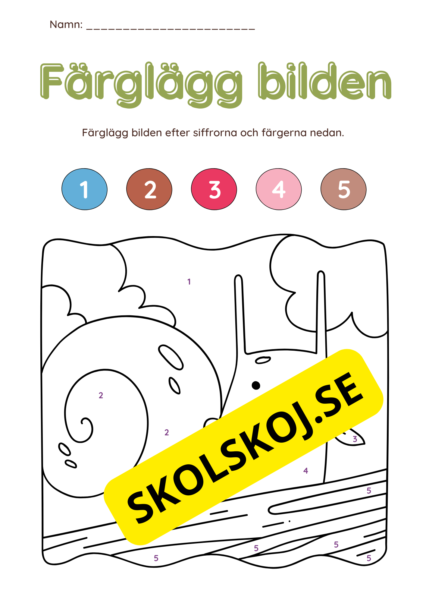 Färglägg bilderna (27 sidor)
