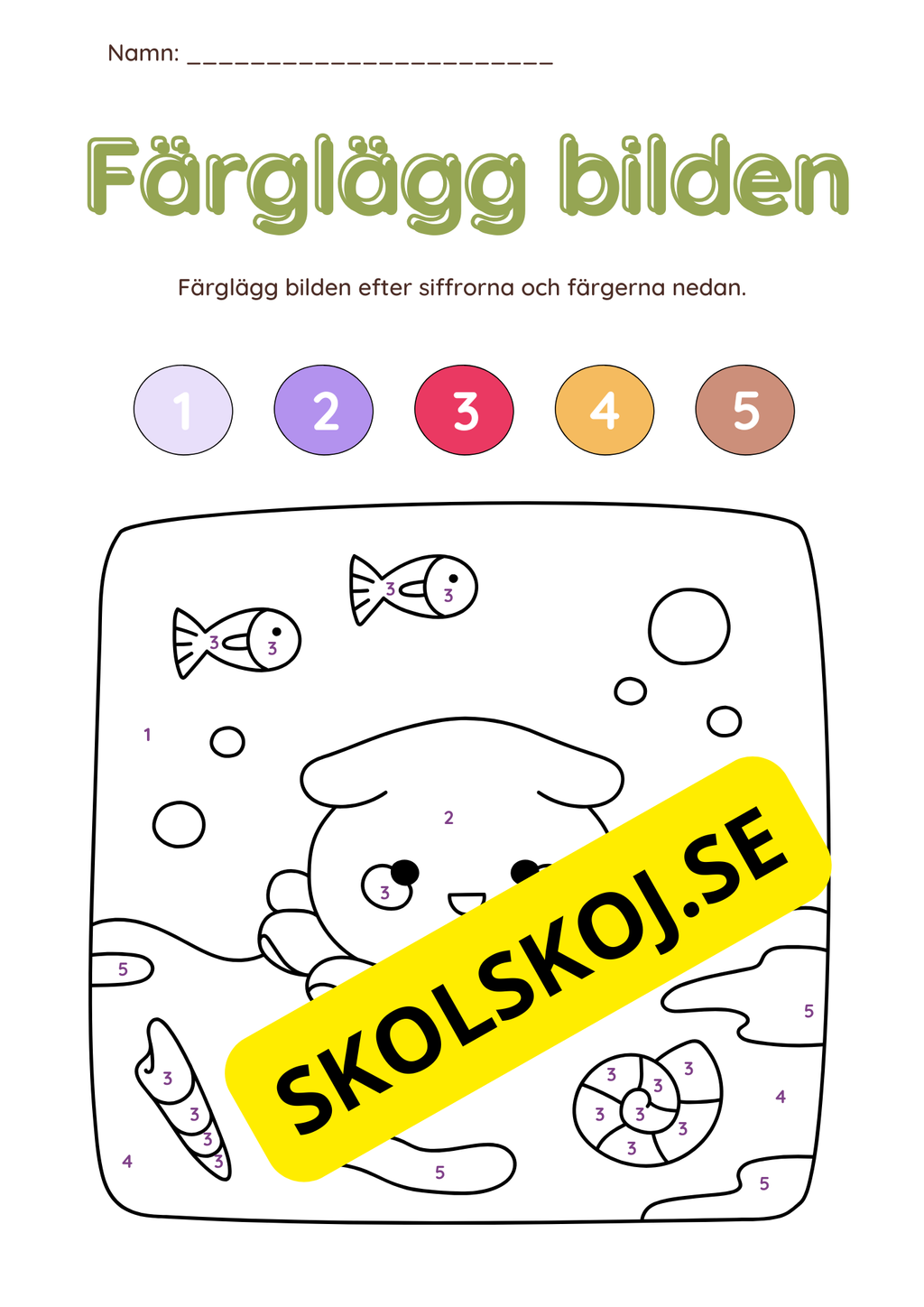 Färglägg bilderna (27 sidor)