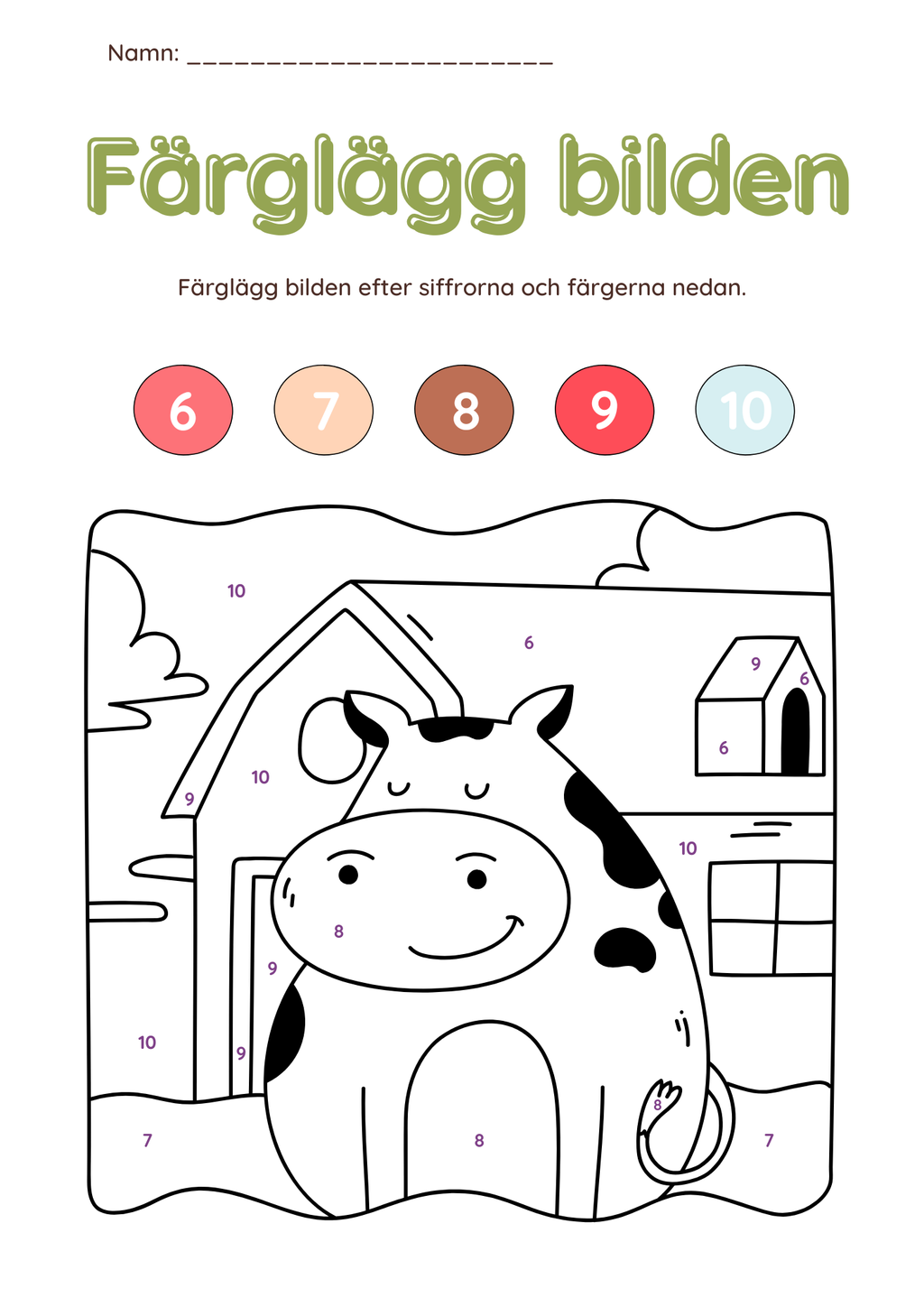 Färglägg bilderna (27 sidor)