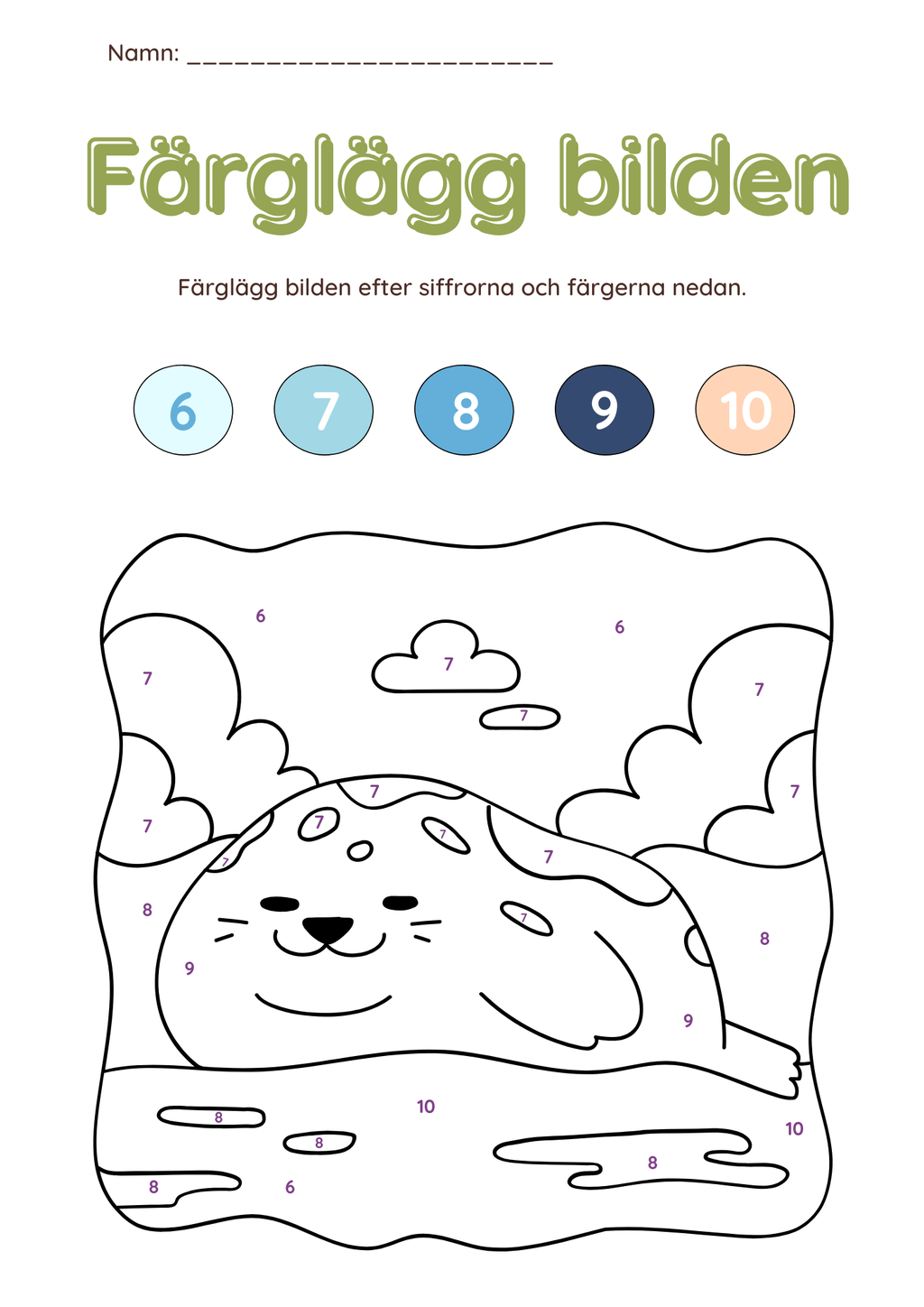 Färglägg bilderna (27 sidor)