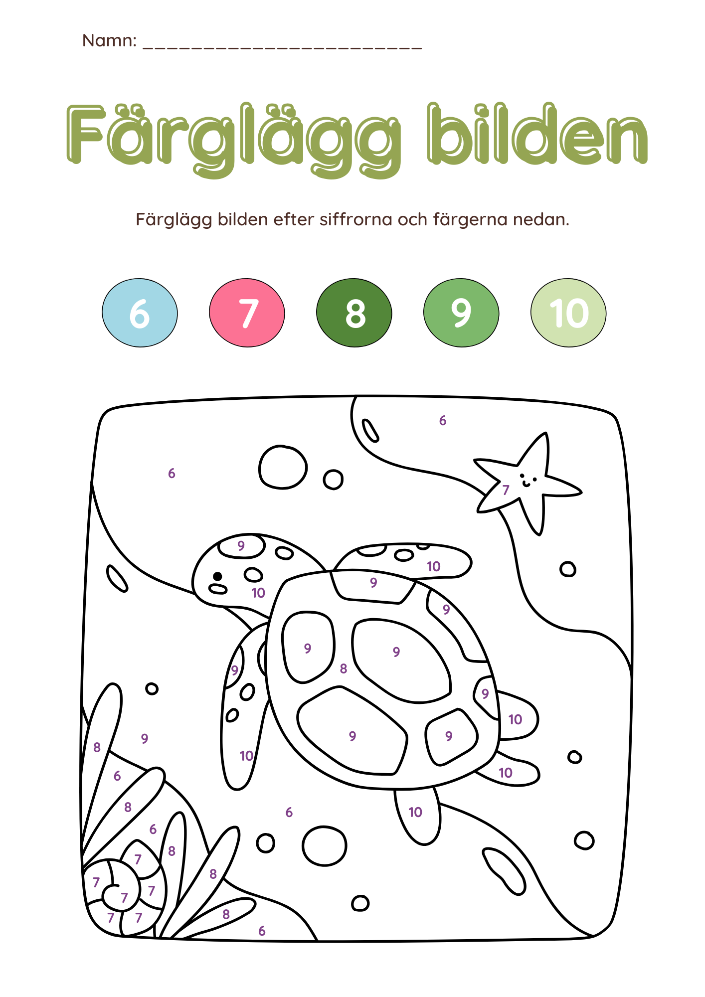 Färglägg bilderna (27 sidor)