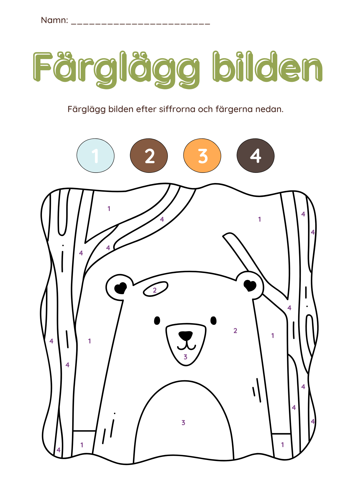 Färglägg bilderna (27 sidor)
