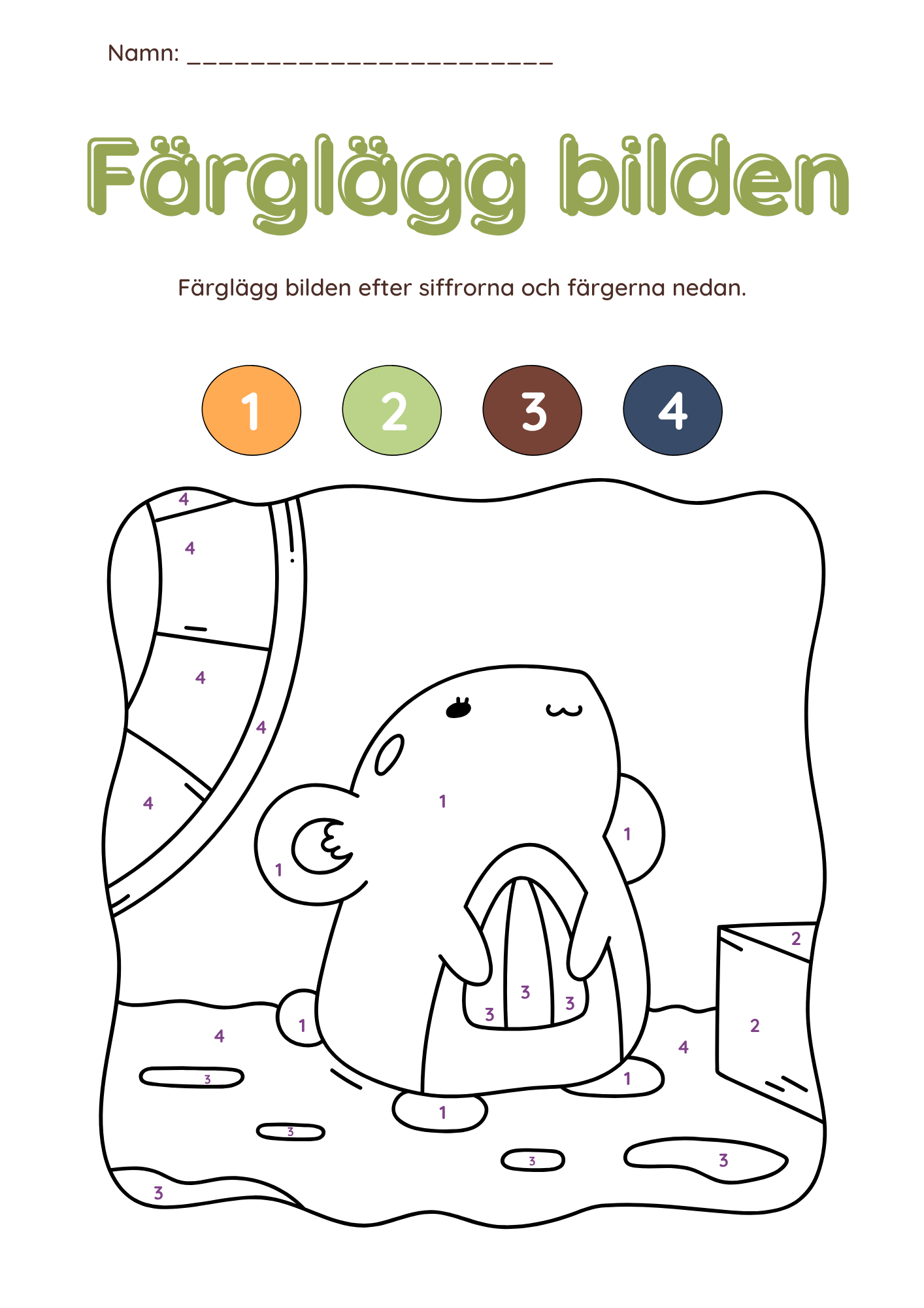 Färglägg bilderna (27 sidor)