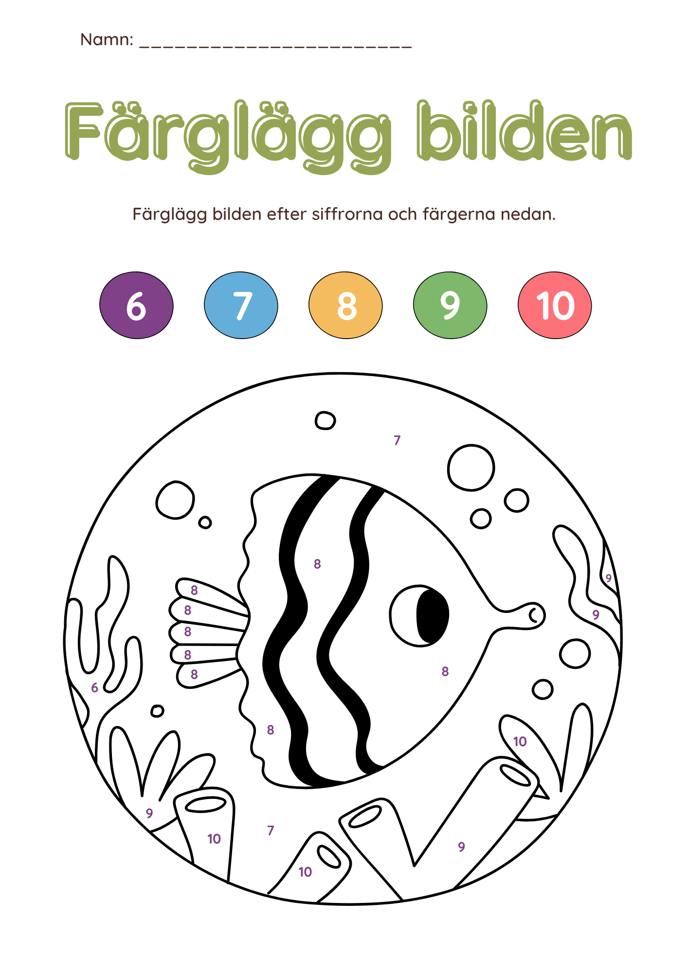 Färglägg bilderna (27 sidor)