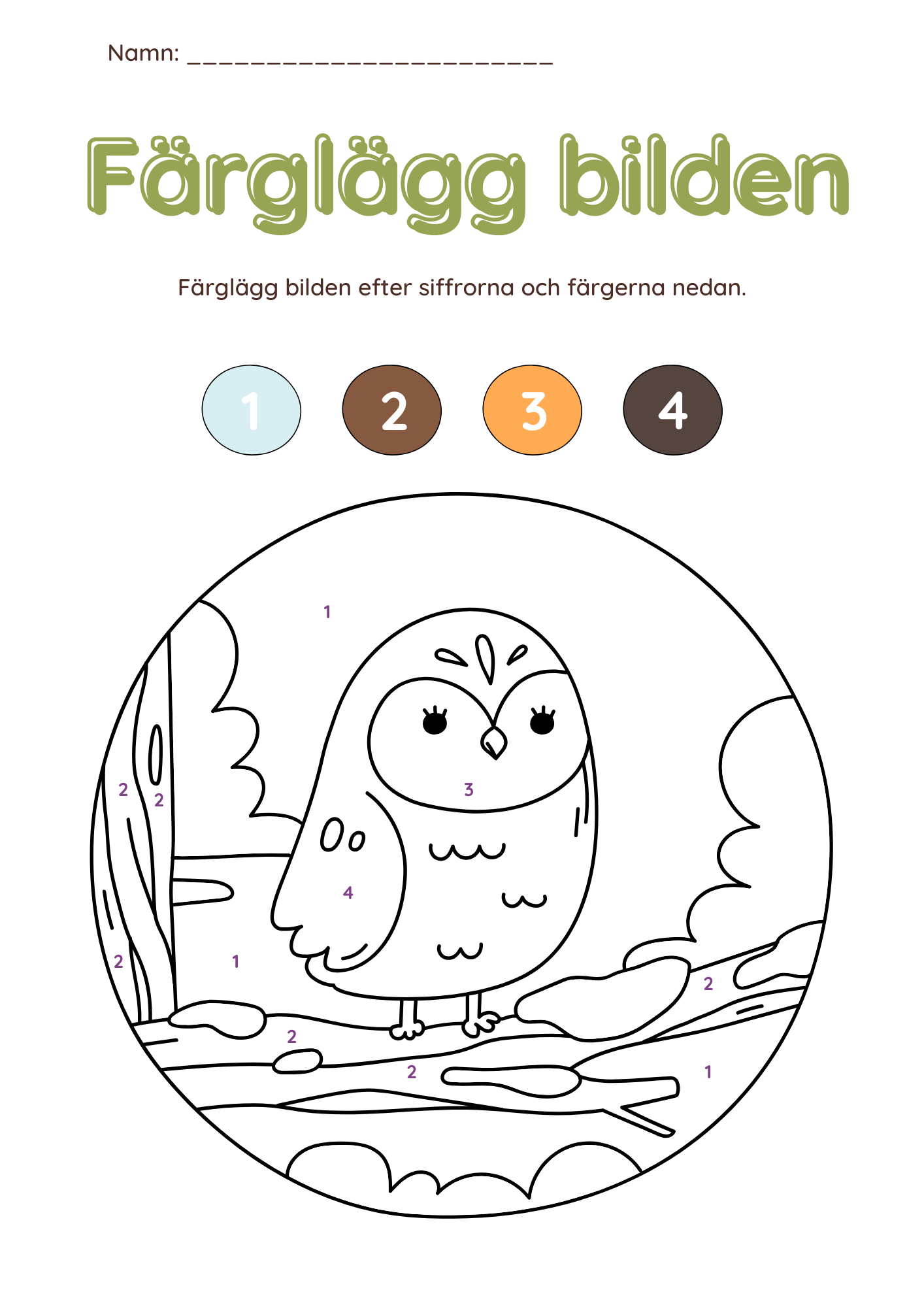 Färglägg bilderna (27 sidor)