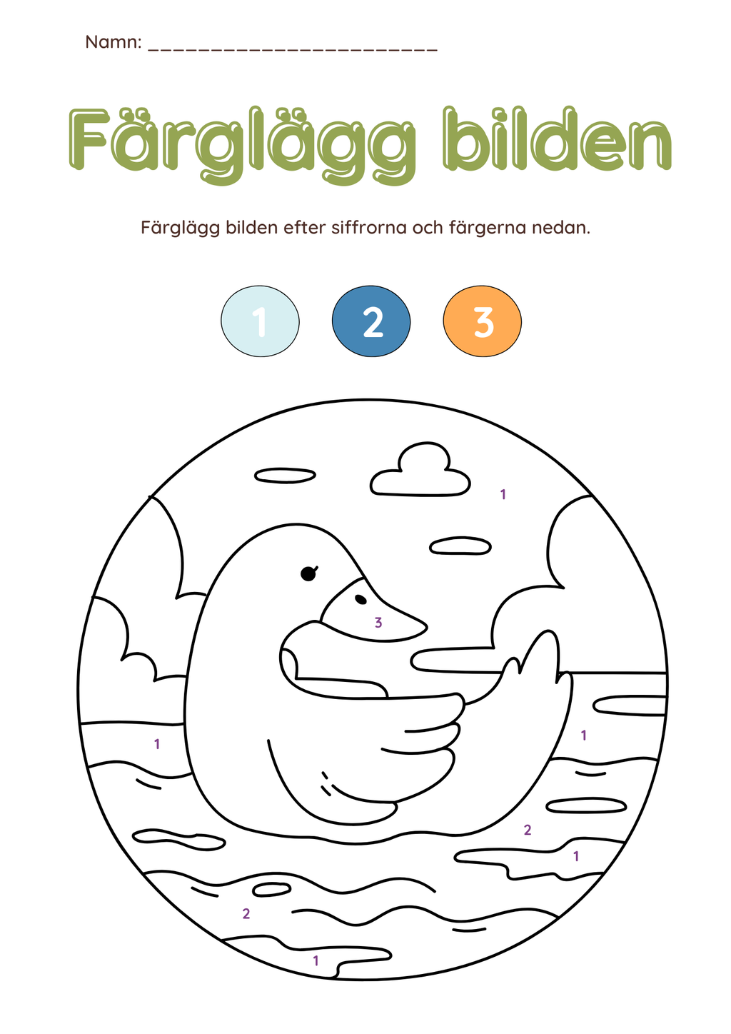 Färglägg bilderna (27 sidor)