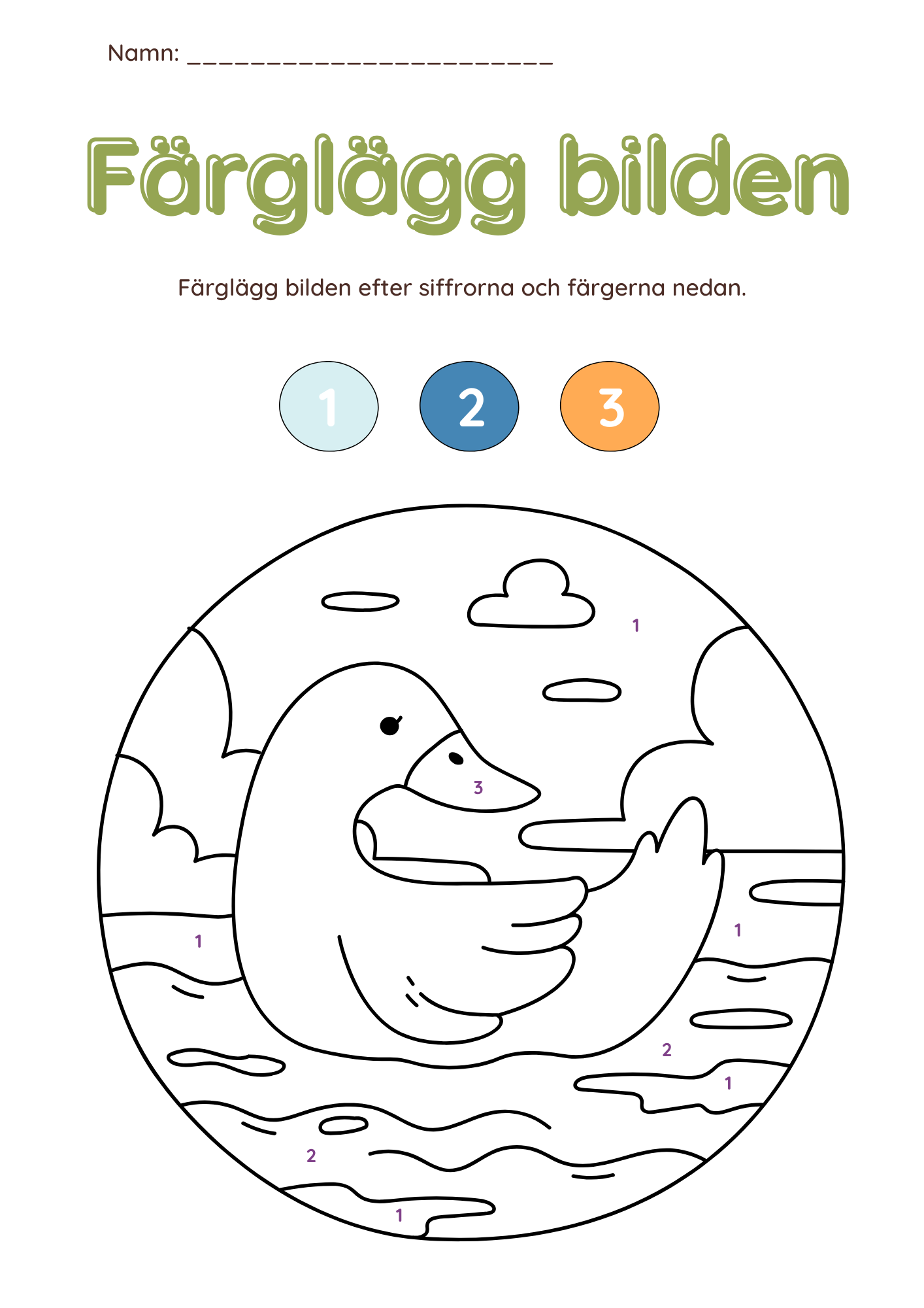 Färglägg bilderna (27 sidor)