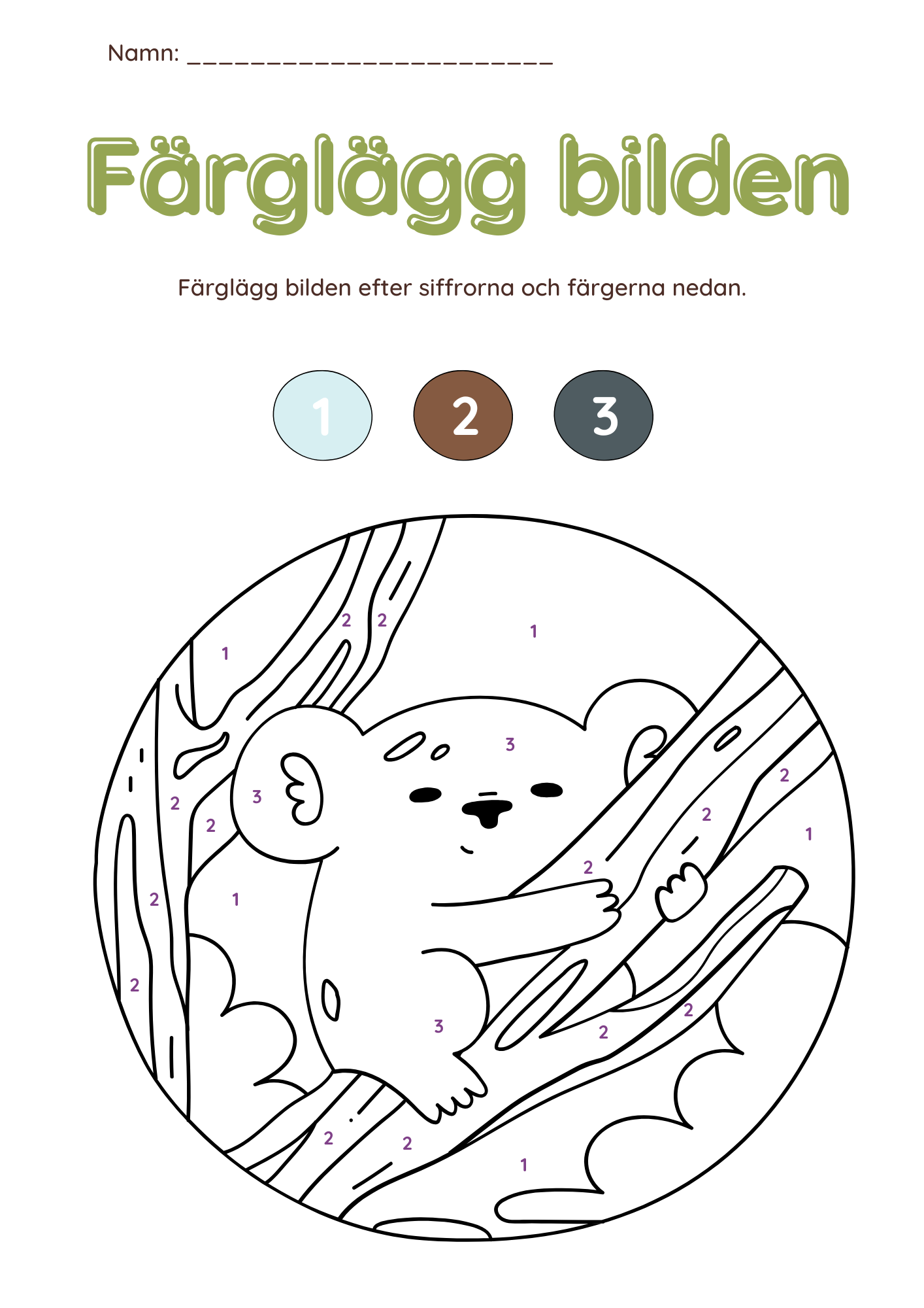 Färglägg bilderna (27 sidor)