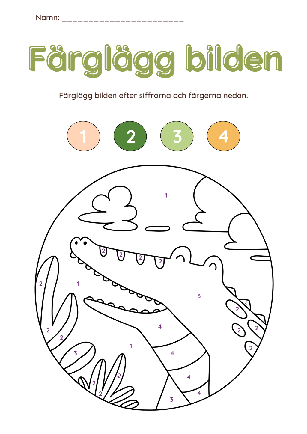 Färglägg bilderna (27 sidor)