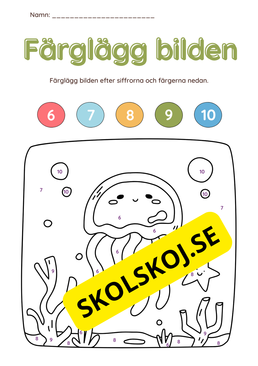 Färglägg efter siffror (27 sidor)