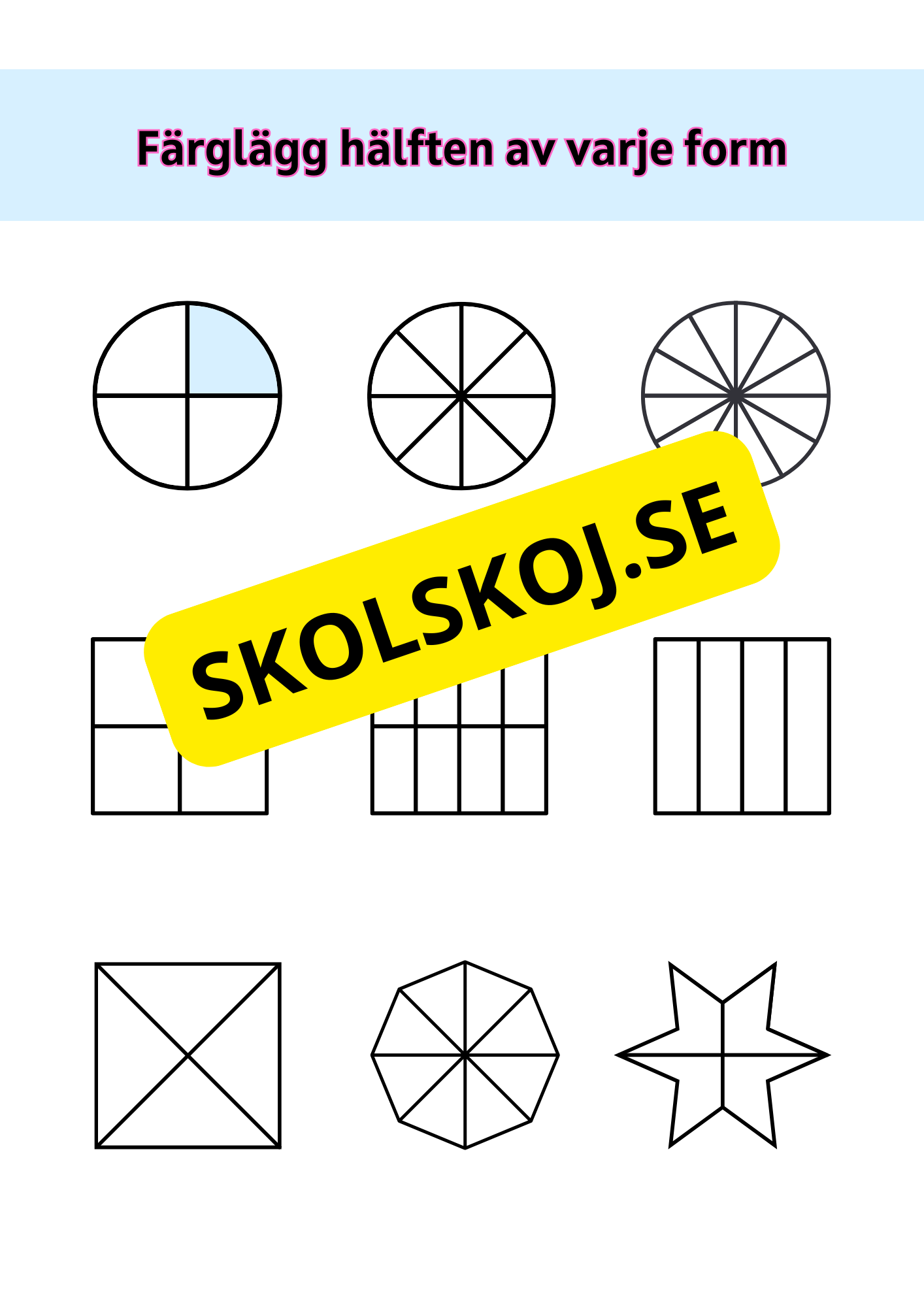 Färglägg hälften