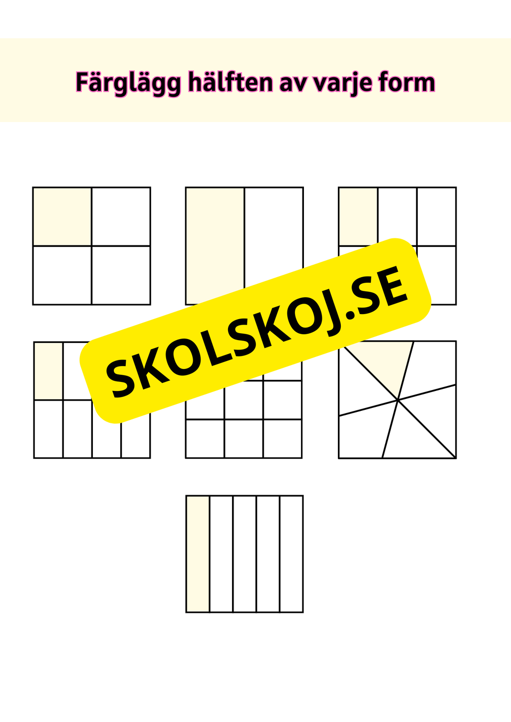 Färglägg hälften